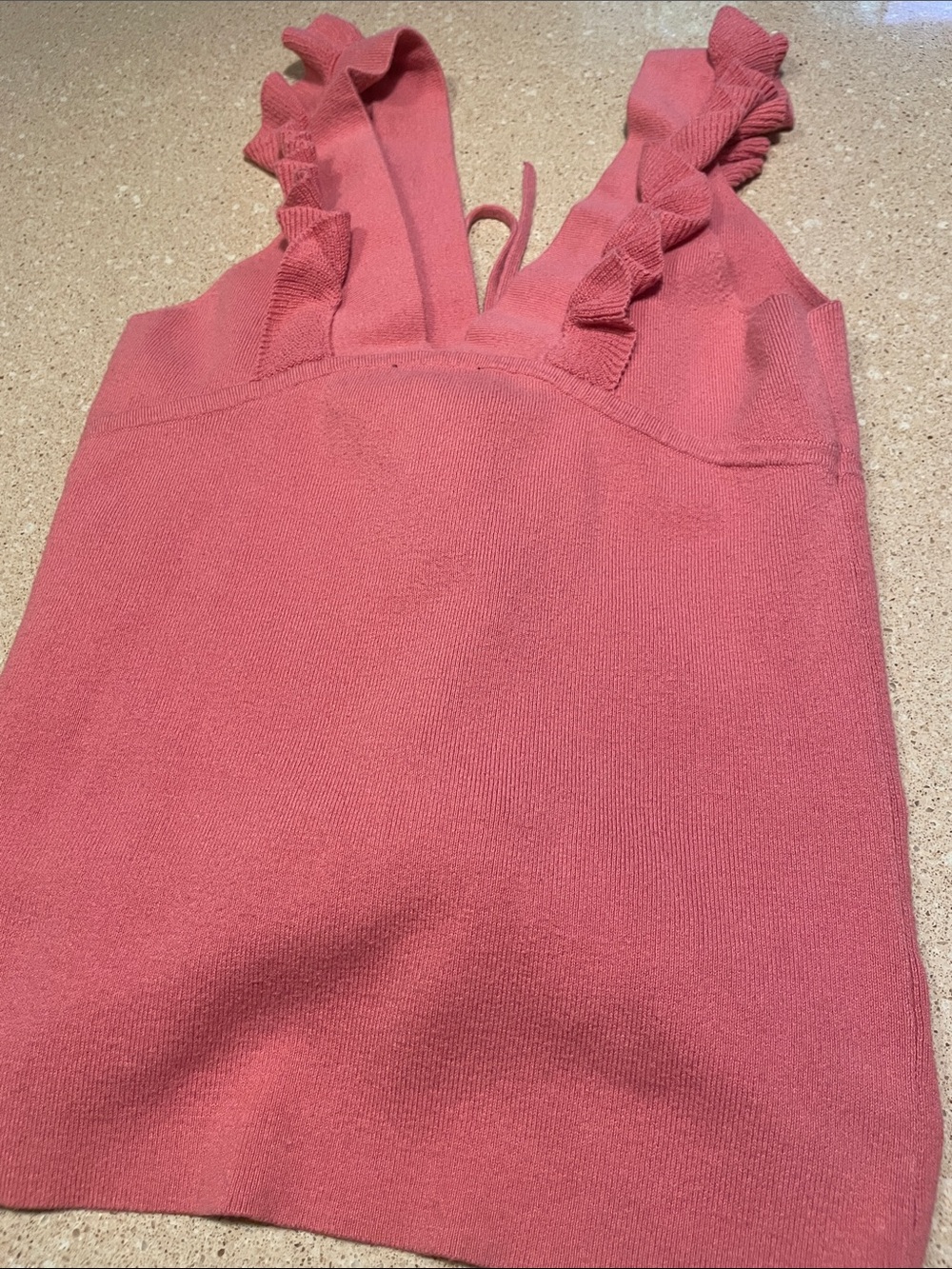 Express Rose Lace-Up Ruffle Tank - Picture 7 of 8